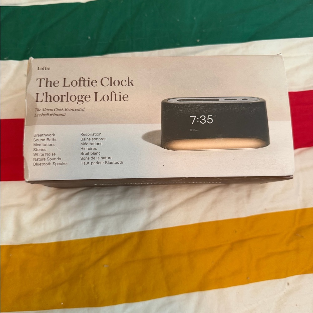 Loftie Clock Alarm Clock - Black with Gold Base